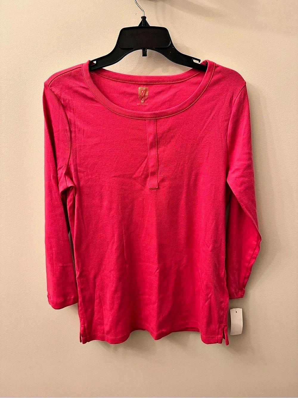 Anne Klein Sport Long Sleeve Top in Pink Size Medium NWT